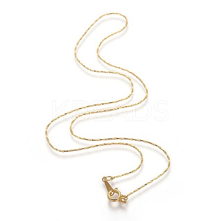 Brass Chain Necklaces X-NJEW-D077-G-1
