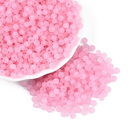 FGB Frosted Transparent Glass Seed Beads SEED-N013-04A-05-1