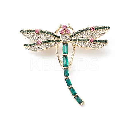 Rhinestone Dragonfly Brooch Pin LS-JEWB-M026-02G-1