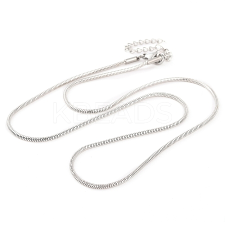 201 Stainless Steel Round Snake Chain Necklaces for Women LS-NJEW-G140-06C-P-1-1