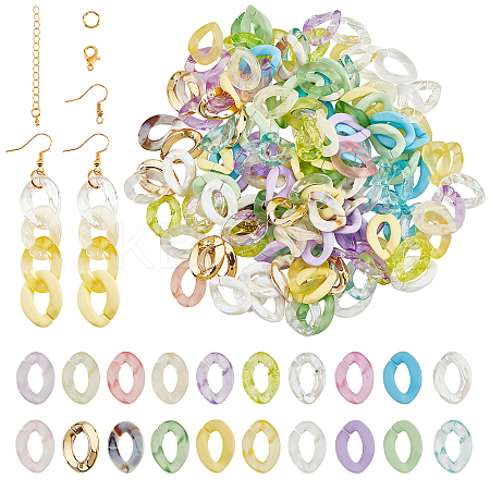 DIY Curb Chains Earrings Bracelets Necklaces Making Kits DIY-PH0009-28-1