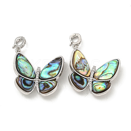 Brass Micro Pave Clear Cubic Zirconia Pendants KK-L211-020P-03-1
