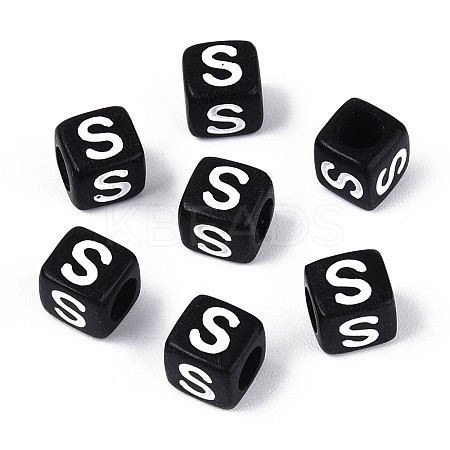 Initial Acrylic Horizontal Hole Beads X-OACR-ZX006-35S-1