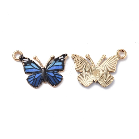 Light Gold Alloy Enamel Pendants ENAM-G210-02LG-07-1