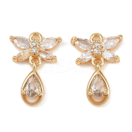 Brass Micro Pave Cubic Zirconia Pendants KK-F906-04G-1