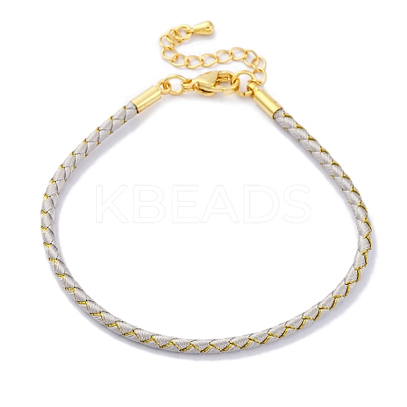 Polyester Cord Braided Bracelet Makings MAK-Z003-01G-15-1