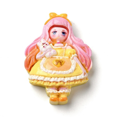 Cartoon Girls Opaque Resin Decoden Cabochons RESI-S392-03B-06-1