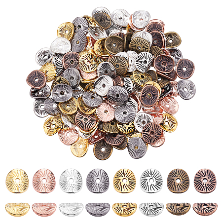 320Pcs 8 Colors Tibetan Style Wavy Spacer Beads TIBEP-PH0001-45-1