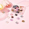 50Pcs Glass Pendants PALLOY-FS00030-10