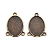 Tibetan Style Alloy Cabochon Connector Settings S-TIBE-Q079-18x25-AB-2