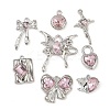 8Pcs 8 Styles Rack Plating Alloy Glass Pendants FIND-FP0002-94-2