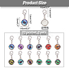 Glass Flat Round Eye Charm Locking Stitch Markers HJEW-PH01713-2