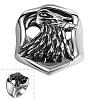 Punk Rock Style 316L Surgical Stainless Steel Eagle/Hawk Wide Band Rings for Men RJEW-BB06704-10-1