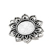 Tibetan Style Alloy Flower Cabochon Connector Bezel Settings PALLOY-J494-06AS-2