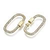 Brass Micro Pave Cubic Zirconia Screw Carabiner Lock Charms ZIRC-N039-008A-NF-3