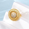 Brass Micro Pave Cubic Zirconia Cuff Rings RJEW-D323-03G-1