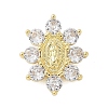 Brass Micro Pave Cubic Zirconia Pendants KK-P293-13G-1