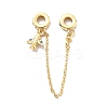 Rack Plating Brass Cubic Zirconia European Beads with Safety Chains and Plane Charms KK-Q017-27G-1