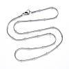 304 Stainless Steel Round Snake Chain Necklace NJEW-S420-009A-P-3
