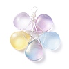 Wire Wrapped Glass Pendants PALLOY-JF01318-01-3