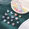 100Pcs 5 Styles Frosted Transparent Acrylic Beads OACR-FP0001-22-5