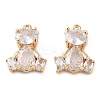 Brass Micro Pave Clear Cubic Zirconia Charms KK-U028-11G-1