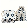 Printed Cotton Imitation Burlap Packing Pouches Drawstring Bags PW-WG7B662-12-1
