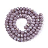 Electroplate Opaque Solid Color Glass Beads Strands EGLA-A044-P6mm-L13-3