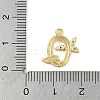 Brass Crystal Rhinestone Letter Links Connector Charms KK-S395-06G-O-3