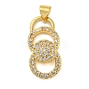 Rack Plating Brass Micro Pave Cubic Zirconia Pendants KK-Z063-43G-1