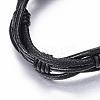 Adjustable Braided Cowhide Leather and Waxed Cord Multi-Strand Bracelets BJEW-G575-15C-3