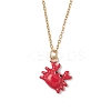 2Pcs 2 Styles Ocean Red Crab & Lobster Alloy Enamel Pendant 304 Stainless Steel Cable Chain Necklaces NJEW-JN05884-4