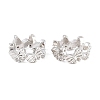 Butterfly Brass Clear Cubic Zirconia European Beads KK-B186-09P-1