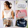 Rhinestone with Plastic Pearl Cloth Embroidery Sew on Appliques PATC-WH0008-142E-6