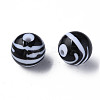 Opaque Striped Acrylic Beads MACR-S373-27B-10-1