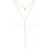 Fashionable Y-Set Double-layer Necklace - Simple and Elegant Beaded Tassel Sweater Chain for Women ST6153793-1