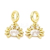 Brass Micro Pave Cubic Zirconia European Dangle Charms KK-D325-20G-02-1