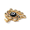 Lampwork Evil Eye Pendants with Colorful Cubic Zirconia ZIRC-L102-13G-03-4