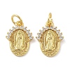 Brass Micro Pave Cubic Zirconia Pendants KK-C092-19B-G-1