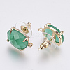 Faceted Glass Stud Earring Findings GLAA-F084-A-3