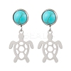 304 Stainless Steel Dangle Stud Earrings EJEW-JE06302-02-2