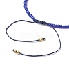 Adjustable Natural Lapis Lazuli & Seed Braided Bead Bracelets BJEW-JB10181-07-4