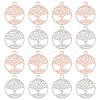 Brass Filigree Pendants KK-OC0001-10-1