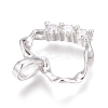Brass Micro Pave Clear Cubic Zirconia Charms ZIRC-O035-28-4