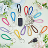16Pcs 16 Style Imitation Leather Keychain KEYC-CP0001-22-4