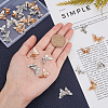 32Pcs 4 Style Brass Filigree Pendants KK-AR0002-02-4