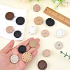 16Pcs 8 Colors 1-Hole Imitation Leather Shank Buttons BUTT-CL0001-04-3