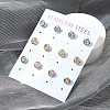 Ion Plating(IP) 304 Stainless Steel Flat Round Stud Earrings EJEW-C099-16A-1