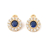 925 Sterling Silver Clear & Dark Blue Cubic Zirconia Flat Round Charms STER-NH0001-78G-1