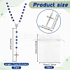 15Pcs Jesus Cross Zinc Alloy Pendant Blue Glass Rondelle Rosary Bead Necklaces for Women Men NJEW-WA0001-02-2